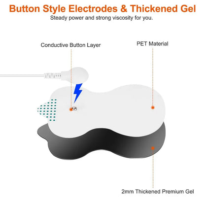 Electric Muscle Stimulator Dual Channels Pulse Massager Pain Relief Therapy Tens Device with Electrode Pads Wires