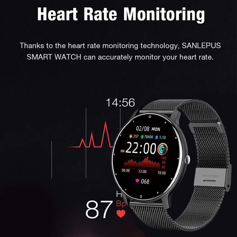 LIGE Smart Watch Men Women Full Touch Screen Sport Fitness Watch, Waterproof, Bluetooth Call For Android IOS Smartwatches