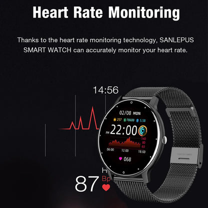 LIGE Smart Watch Men Women Full Touch Screen Sport Fitness Watch, Waterproof, Bluetooth Call For Android IOS Smartwatches