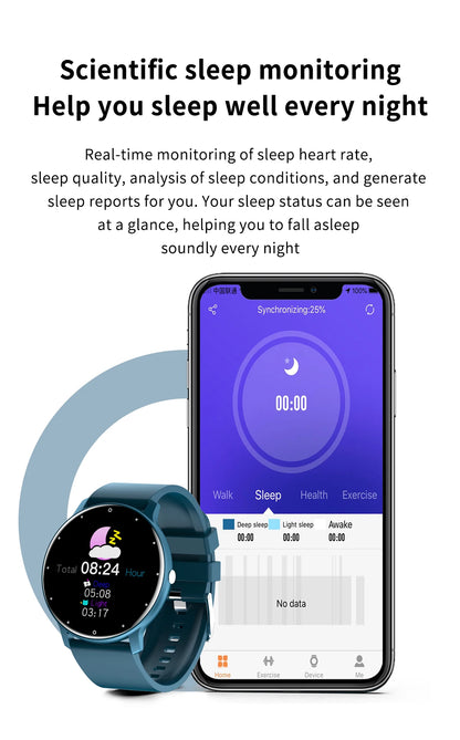 LIGE Smart Watch Men Women Full Touch Screen Sport Fitness Watch, Waterproof, Bluetooth Call For Android IOS Smartwatches