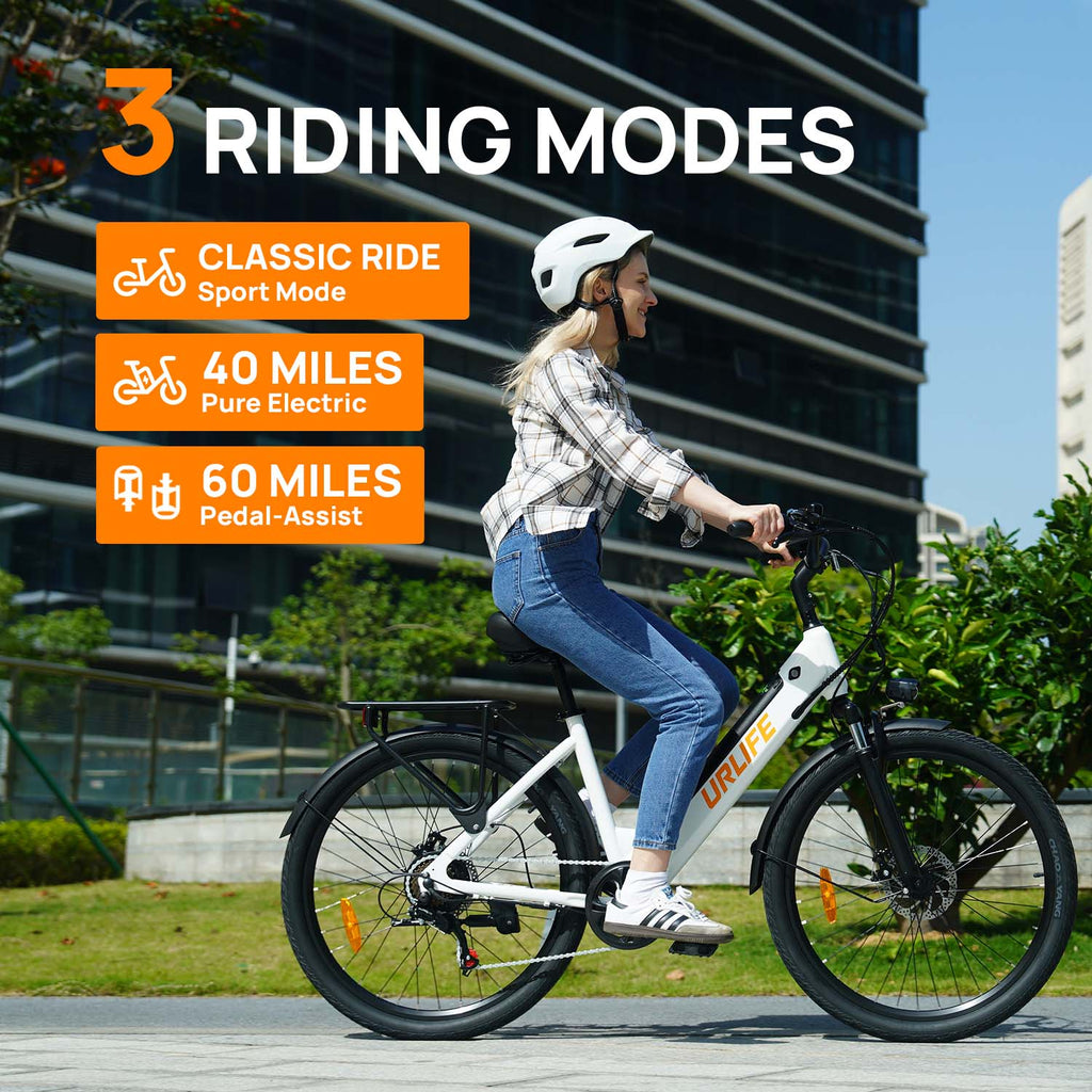 URLIFE E26 26" Step Through Electric Bike 750W Peak Motor 48V 10.4Ah Battery (US edition)